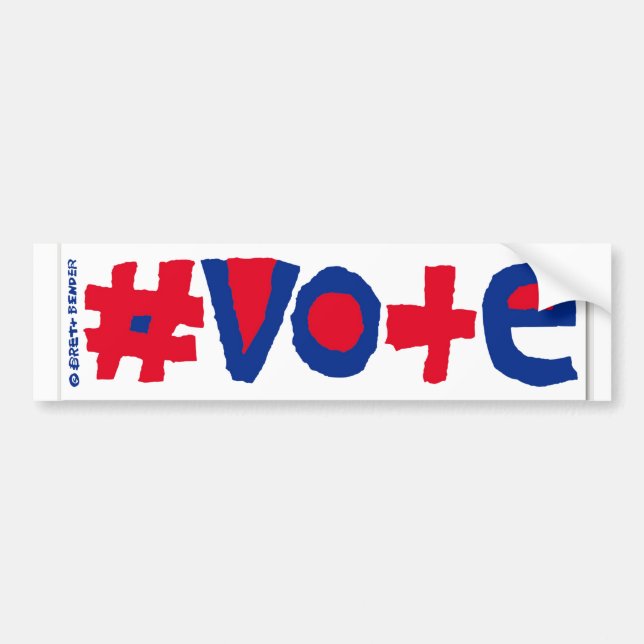 Adesivo Para Carro #vote Bumper Sticker/Red White e Blue (Frente)