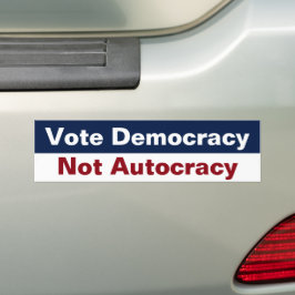 Adesivo Para Carro Vote Democracia Não Autocracia - Anti Trump