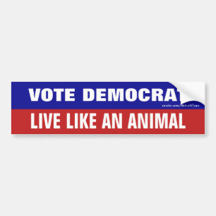 Adesivo Para Carro Vote Democrata Vive Como Um Animal