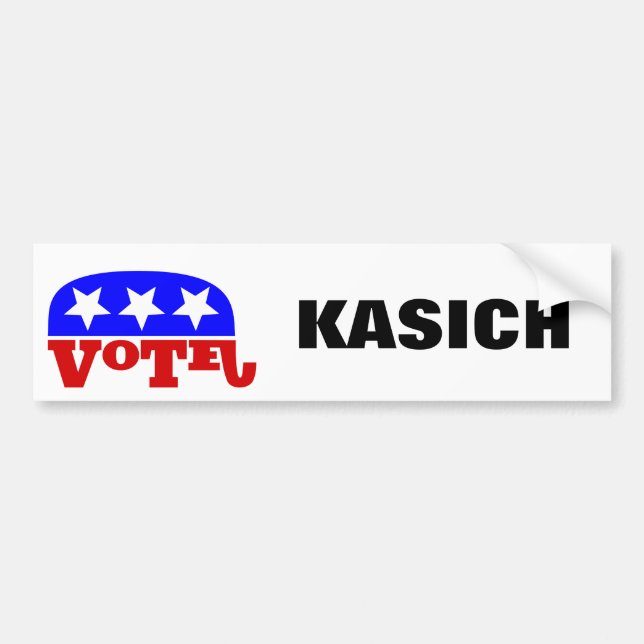 Adesivo Para Carro Vote John Kasich Republican Elephant (Frente)