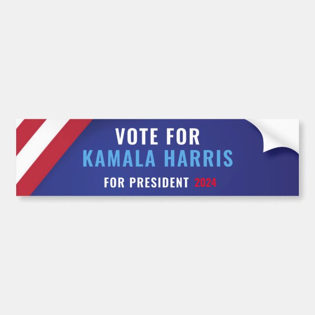 Adesivo Para Carro Vote Kamala Harris Para O Presidente 2024 (Frente)