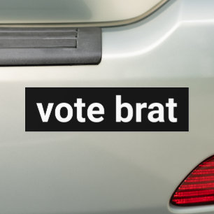 Adesivo Para Carro Votem brat, engraçado minimalista, democrata-negro