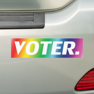 Adesivo Para Carro "voter" letras brancas orgulho lgbtq lgbt fundo
