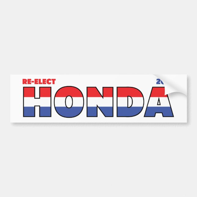 Adesivo Para Carro Voto Honda 2010 eleições branco e azul vermelhos (Frente)