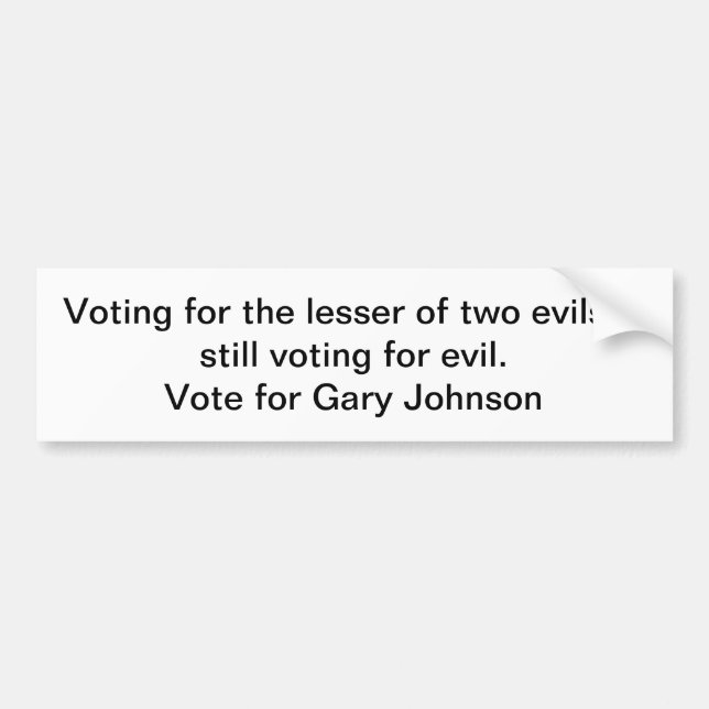 Adesivo Para Carro Voto para Gary Johnson (Frente)