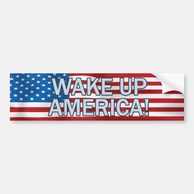 Adesivo Para Carro WAKE UP AMERICA Bumper Sticker (Frente)