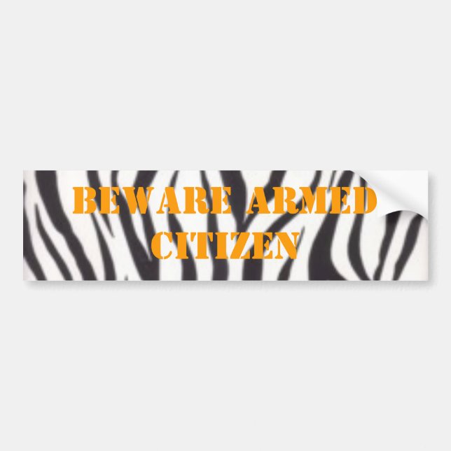 Adesivo Para Carro wall782, BEWARE CIDADÃO ARMADO (Frente)