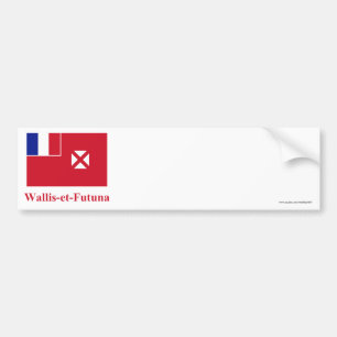 Adesivo Para Carro Wallis e bandeira de Futuna com nome em francês