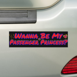 Adesivo Para Carro Wanna Be My Passenger Princess Retro Vibrant 90's 