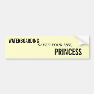 ADESIVO PARA CARRO WATERBOARDING SALVAR SUA VIDA, PRINCESA