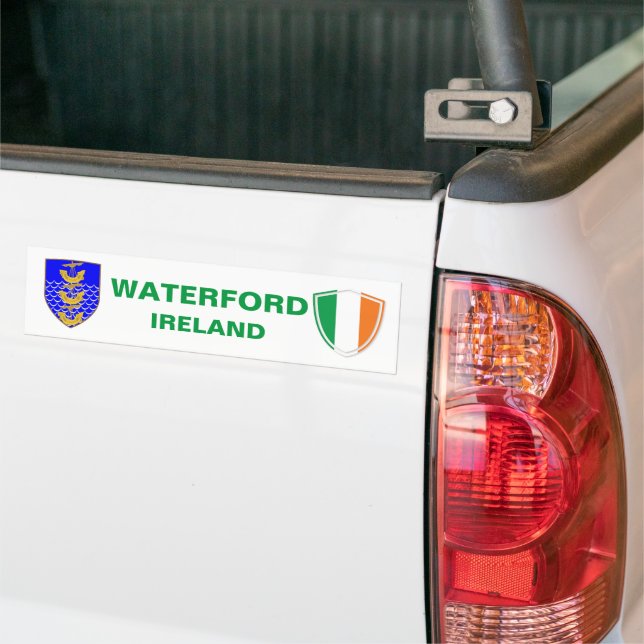 Adesivo Para Carro Waterford Ireland Crest e Irish Flag (No caminhão)