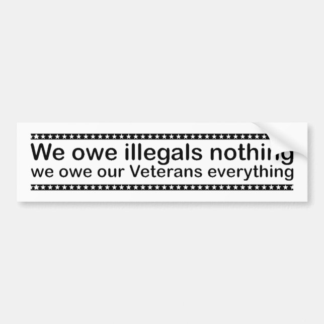 Adesivo Para Carro We owe illegals nothing (Frente)