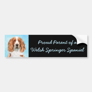 Adesivo Para Carro Welsh Springer Spaniel Painting - Arte Original De