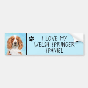 Adesivo Para Carro Welsh Springer Spaniel Painting - Arte Original de