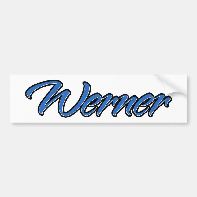 Adesivo Para Carro Werner Nome azul Aufkleber Sticker Autoaufkleber (Frente)