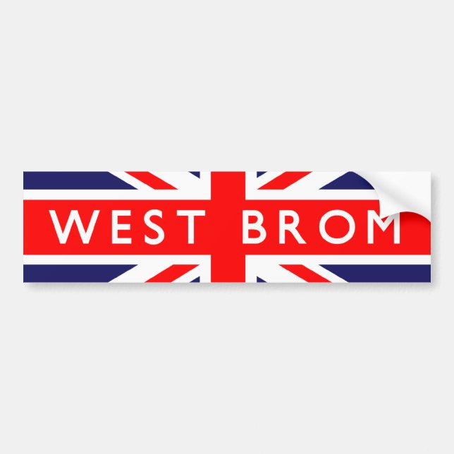 Adesivo Para Carro West Bromwich, Bandeira do Reino Unido (Frente)