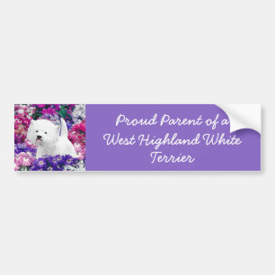 Adesivo Para Carro West Highland White Terrier pintando arte canina