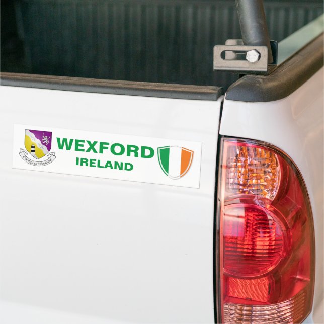 Adesivo Para Carro Wexford Ireland Crest e Irish Flag (No caminhão)
