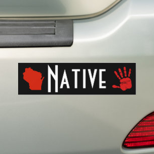 Adesivo Para Carro Wisconsin MMIW Red Hand Native American Black