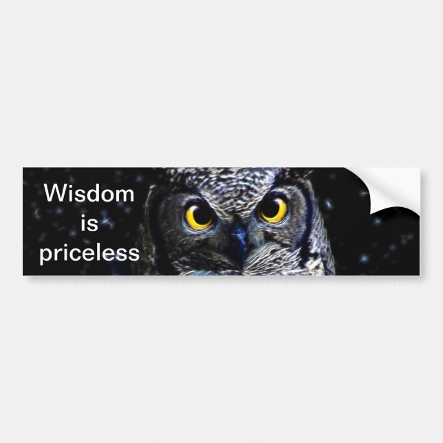 Adesivo Para Carro Wise old Owl e estrelas (Frente)