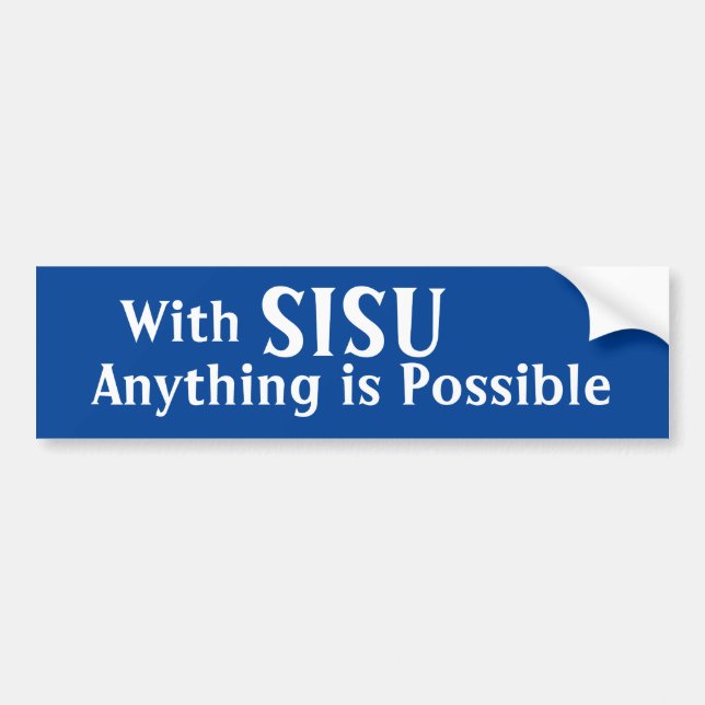 Adesivo Para Carro With SISU anything is possible Finnish Proverb (Frente)
