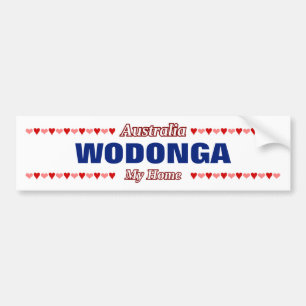 Adesivo Para Carro WODONGA - A Minha Casa - Austrália; Corações Ve