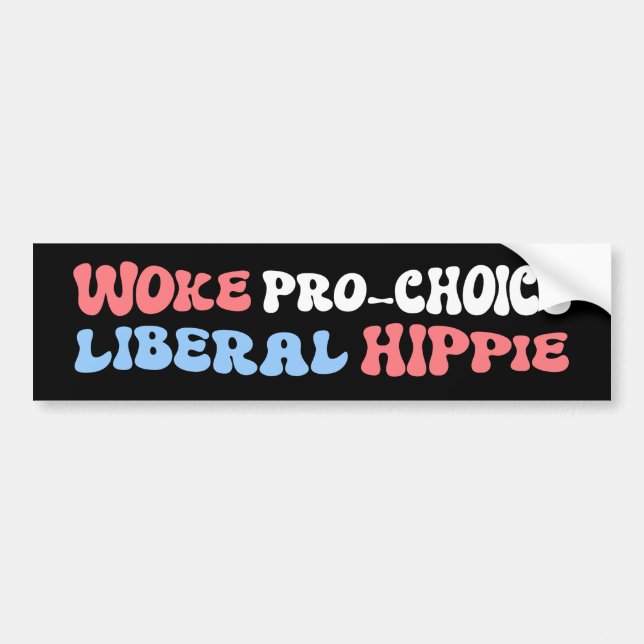 Adesivo Para Carro Woke Pro-Choice Liberal Hippie (Frente)