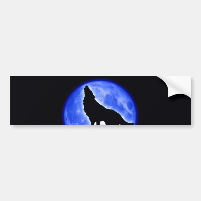 Adesivo Para Carro Wolf Howling na Lua (Frente)