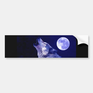 Adesivo Para Carro Wolf Howling na Lua