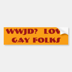 ADESIVO PARA CARRO WWJD? POVOS DO GAY DO AMOR