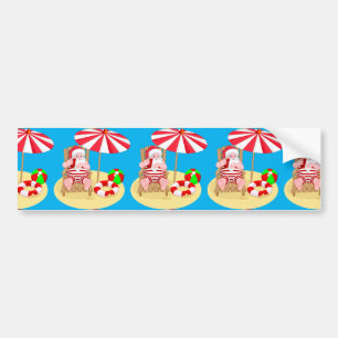 Adesivo Para Carro xmas Beach santa claus