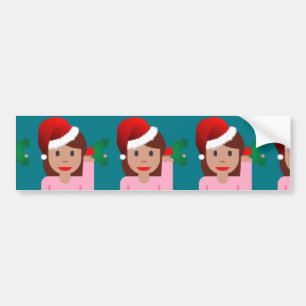 Adesivo Para Carro xmas information girl emoji