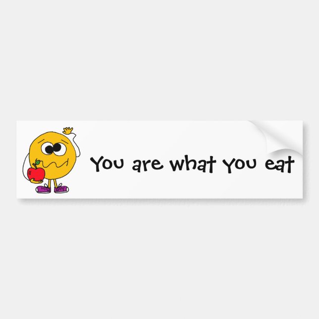 Adesivo Para Carro XX- cara frutado que come Apple (Frente)