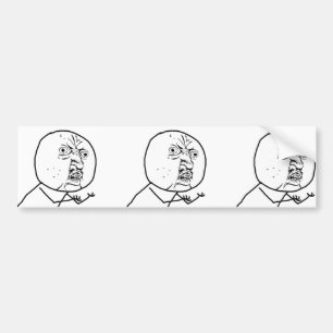 Adesivo Para Carro Y U NENHUM (original) - autocolante no vidro