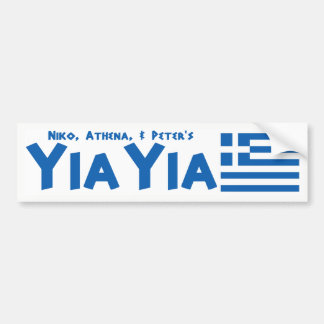 Adesivo Para Carro YIAYIA Grego Pavilhão do Bumper (Personalizado)