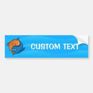 Adesivo Para Carro Yin Yang Fish Cartoon