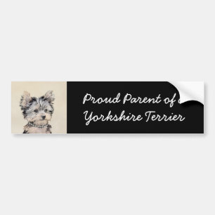 Adesivo Para Carro Yorkshire Terrier Puppy Pintura Original