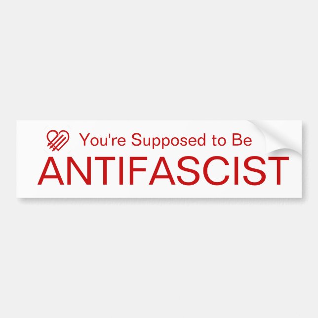 Adesivo Para Carro You're Supposed to be AntiFascist (Red on White) (Frente)