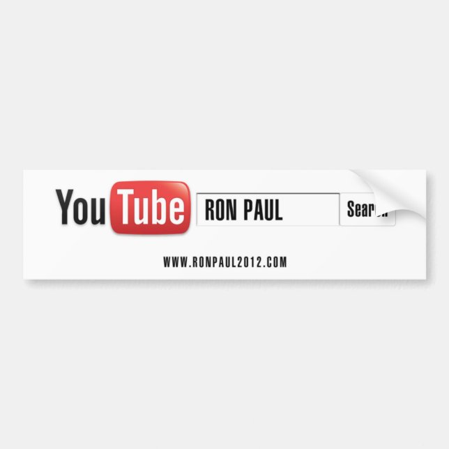 Adesivo Para Carro YouTube Ron Paul (Frente)