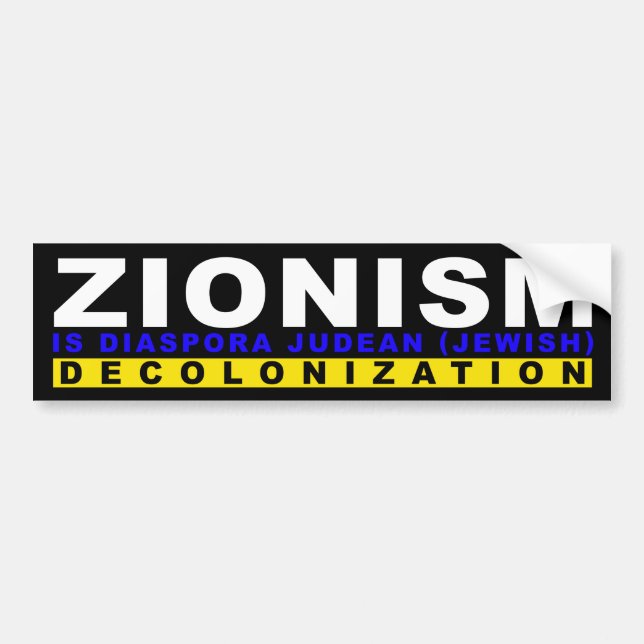 ADESIVO PARA CARRO ZIONISMO É DESCOLONIZAÇÃO (Frente)