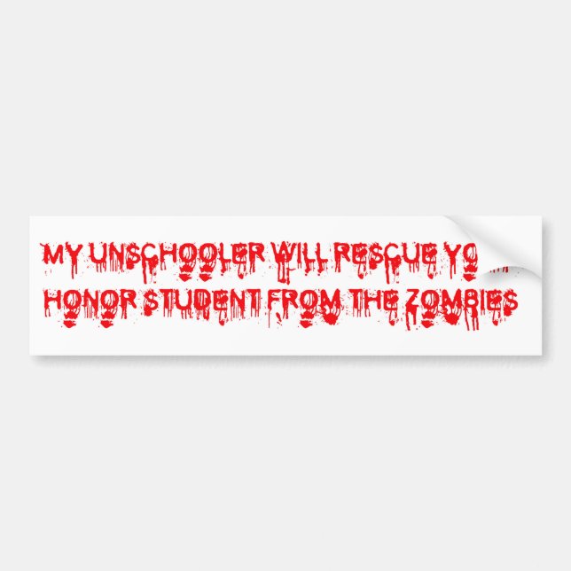 Adesivo Para Carro Zombi Bumpersticker (Frente)