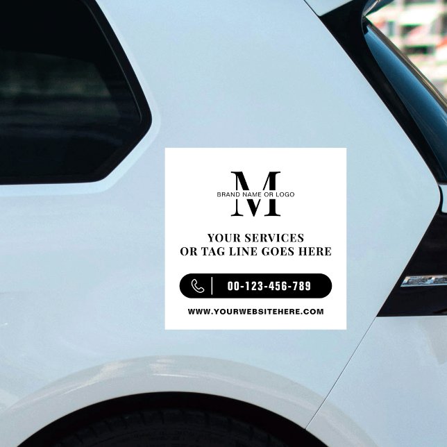 Adesivo Pára-choque de carro de Promocional minimalista do (Minimalist black and white business logo car bumper sticker)