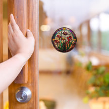 Adesivo para jardim de flores redondo em falso vit