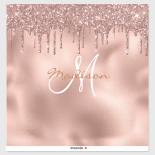 Adesivo para Laptop Monograma em Glitter Rosa Dour