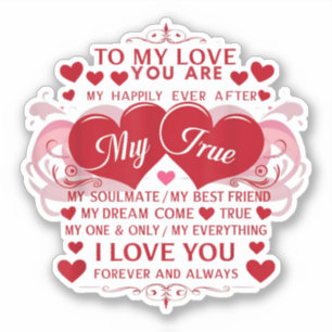 Adesivo Para O Meu Amor Eu Te Amo Para Sempre E Sempre