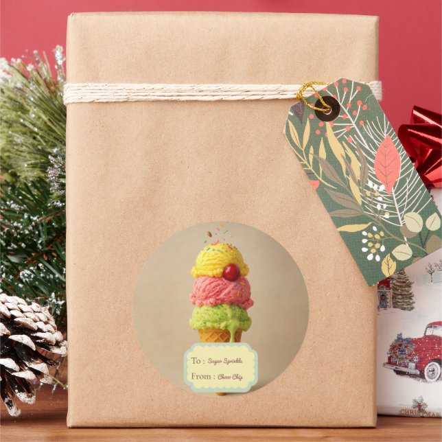 adesivo para presentes do Sorvete no weet - com ró (Feriado)