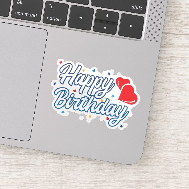 Adesivo Parabéns, amor, corações. (Detalhe)