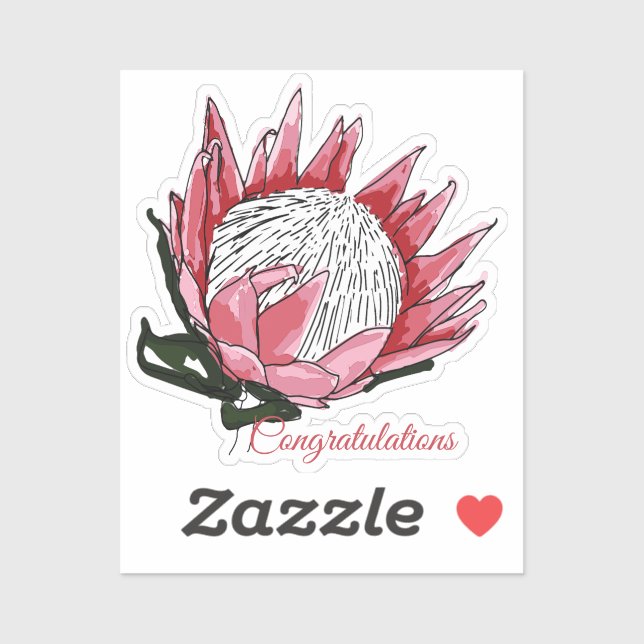 Adesivo Parabéns de proteína de aquarela I (Folha)