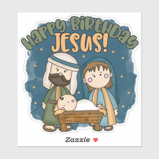 Adesivo Parabéns Jesus Vinyl Sticker (Folha)