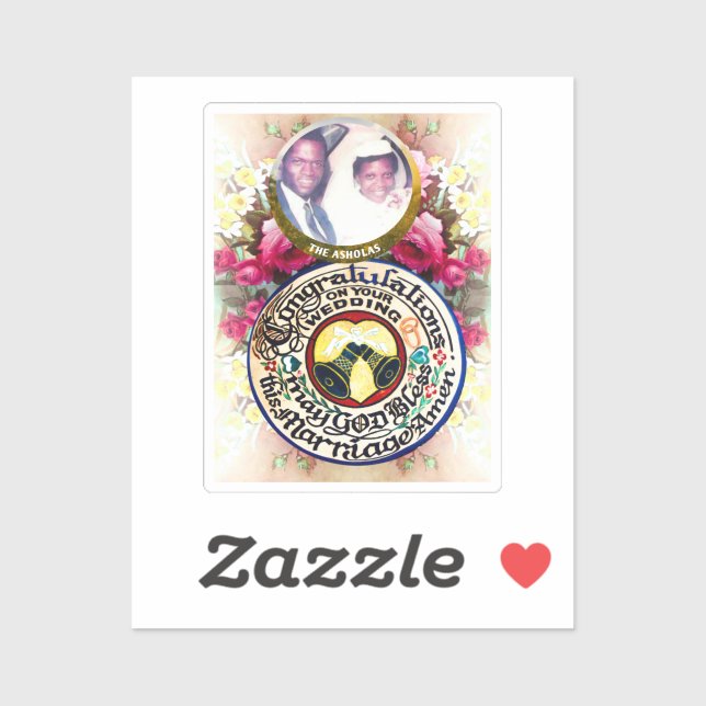 Adesivo Parabéns no seu casamento - Corte Personalizado (Folha)